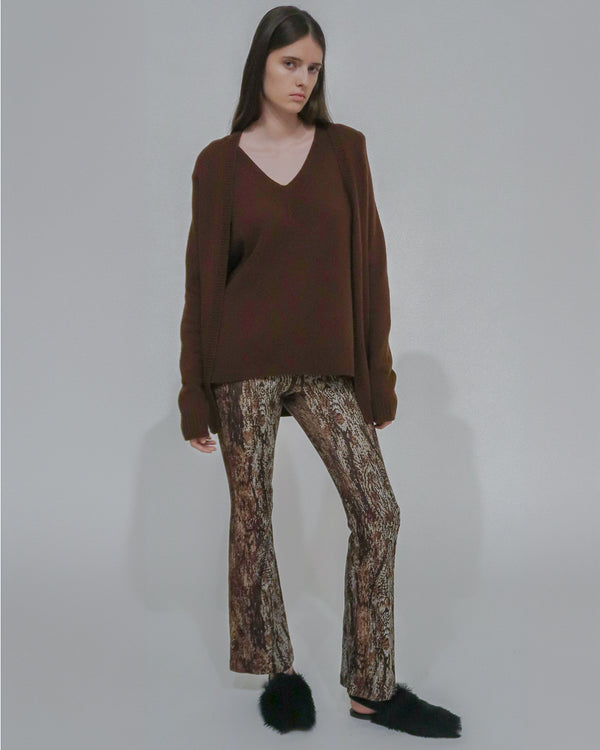 rosetta getty PULL-ON CROPPED FLARE - WOODGRAIN