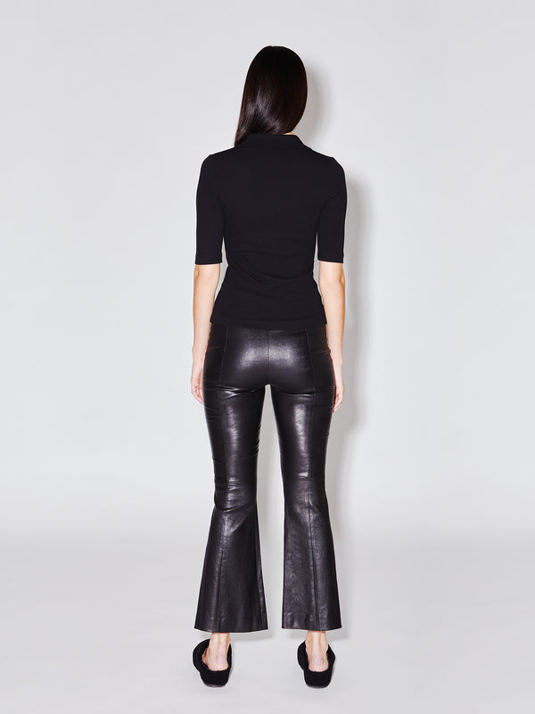 Rosetta Getty Pull On Cropped Leather Flare