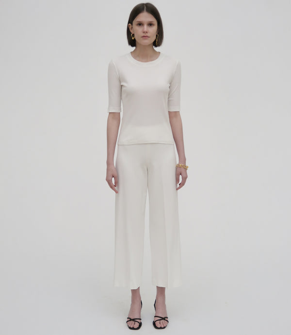 Rosetta Getty Pull On Cropped Straight Pant