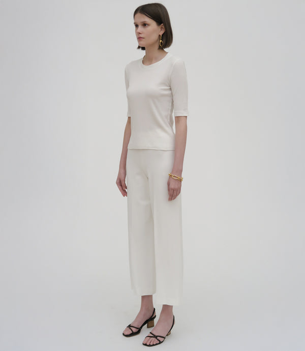 Rosetta Getty Pull On Cropped Straight Pant