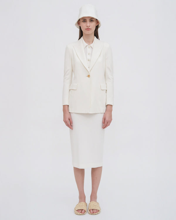 Rosetta Getty PULL ON PENCIL SKIRT - SOLID INTERLOCK