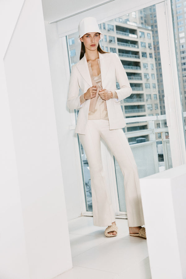 Rosetta Getty PULL ON PINTUCK FLARE PANT - PLONGE