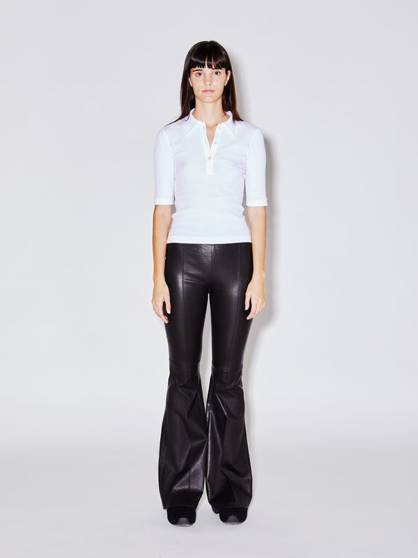 Rosetta Getty Pull On Pintuck Leather Flares
