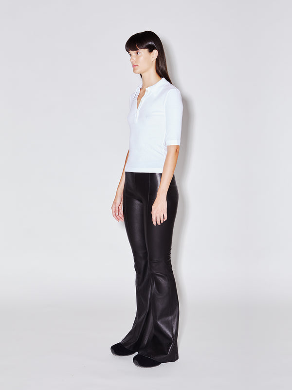 Rosetta Getty Pull On Pintuck Leather Flares