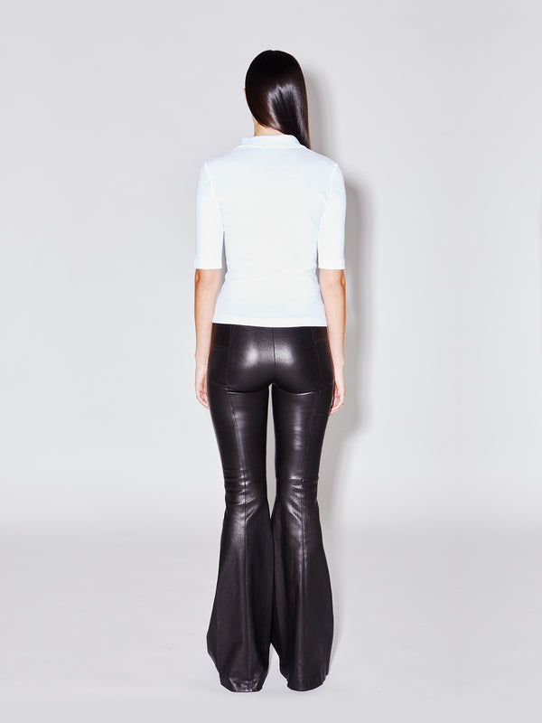 Rosetta Getty Pull On Pintuck Leather Flares