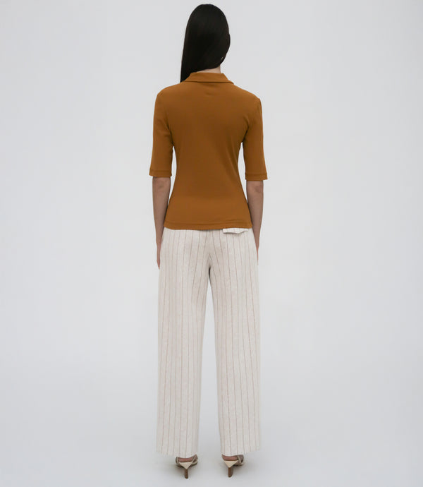 Rosetta Getty RELAXED PULL-ON PANT - PINSTRIPE