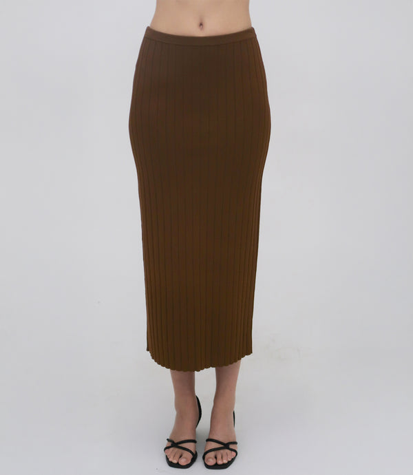 Rosetta Getty RIB MIDI SKIRT