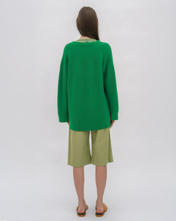 Rosetta Getty RIBBED PANELED CARDIGAN