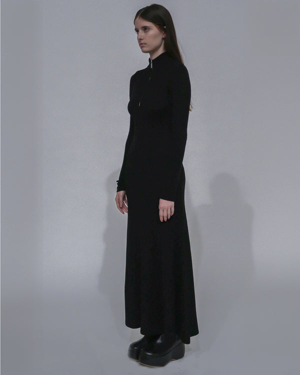Rosetta Getty RIBBED ZIP UP TURTLENECK DRESS