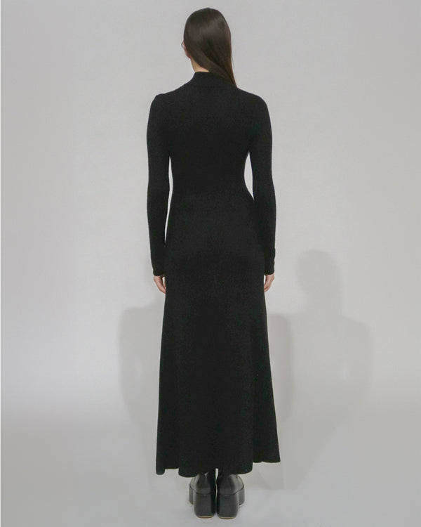 Rosetta Getty RIBBED ZIP UP TURTLENECK DRESS