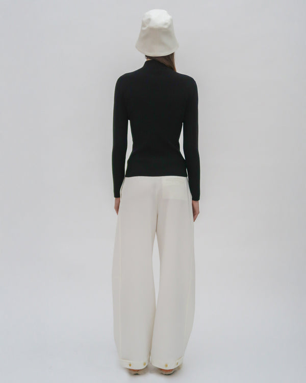 Rosetta Getty RIBBED ZIP UP TURTLENECK SWEATER
