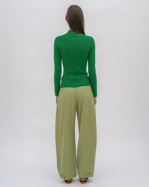 Rosetta Getty RIBBED ZIP UP TURTLENECK SWEATER