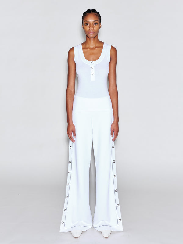 Rosetta Getty SCOOP NECK HENLEY TANK TOP