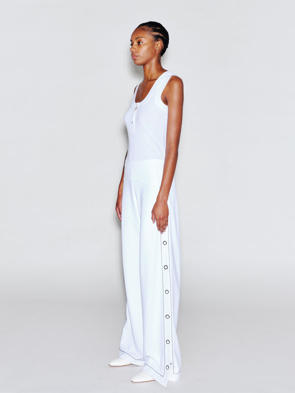 Rosetta Getty SCOOP NECK HENLEY TANK TOP