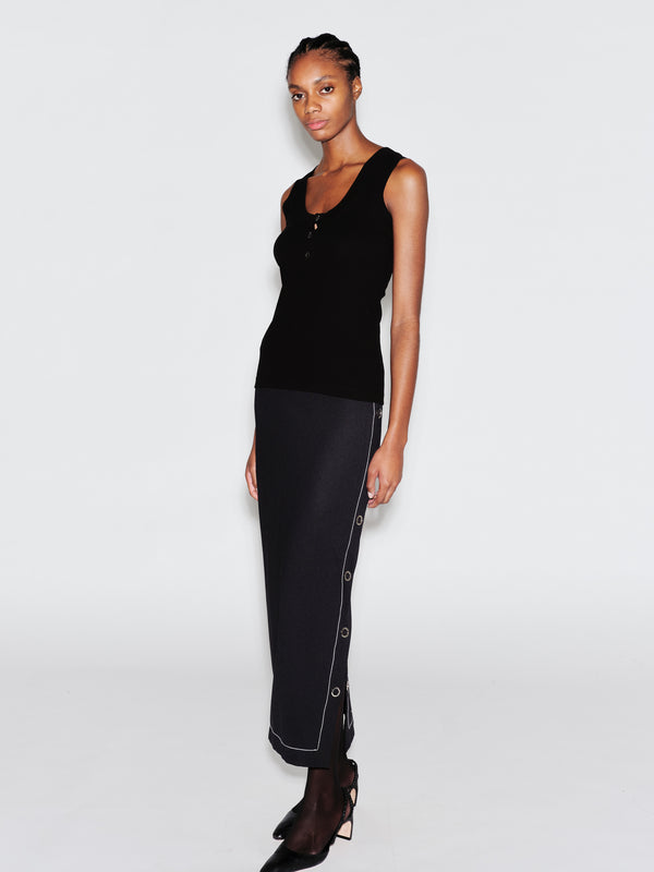 rosetta getty SCOOP NECK HENLEY TANK TOP