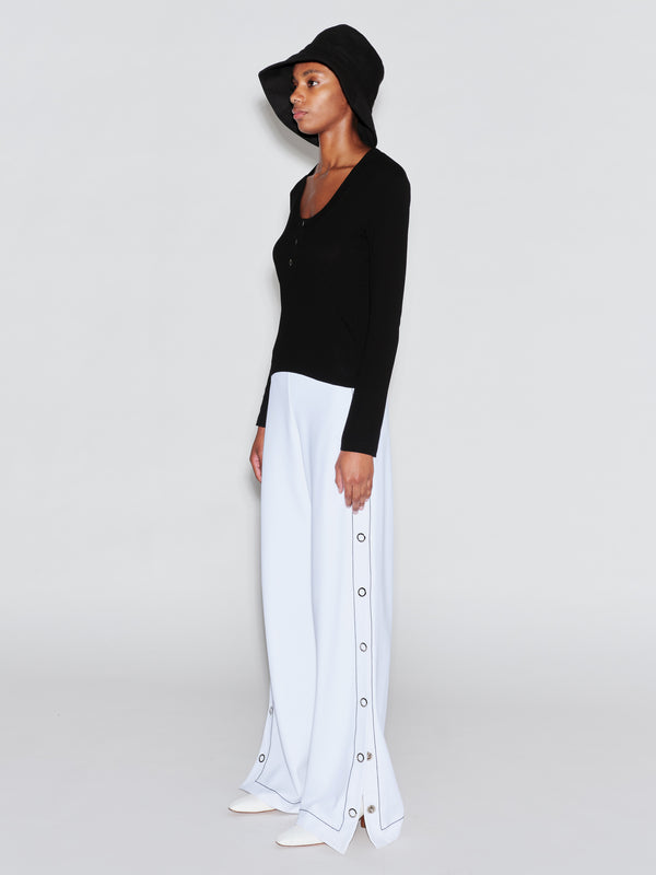 Rosetta Getty SCOOP NECK HENLEY TOP