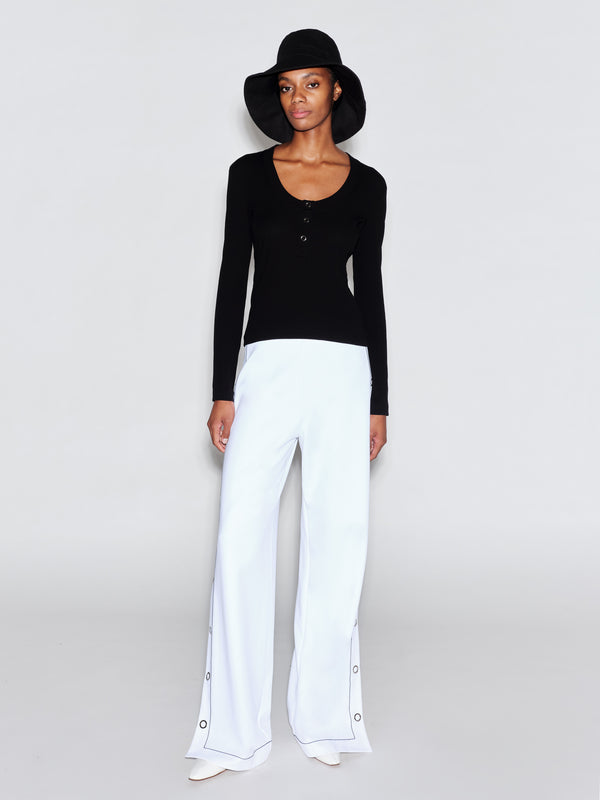 rosetta getty SCOOP NECK HENLEY TOP