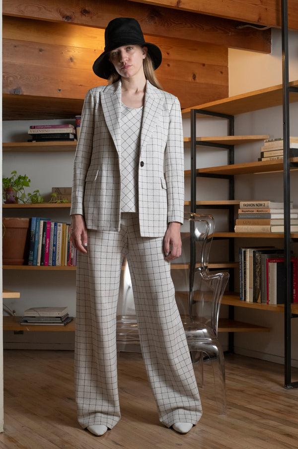 Rosetta Getty SCOOP NECK TANK - WINDOWPANE