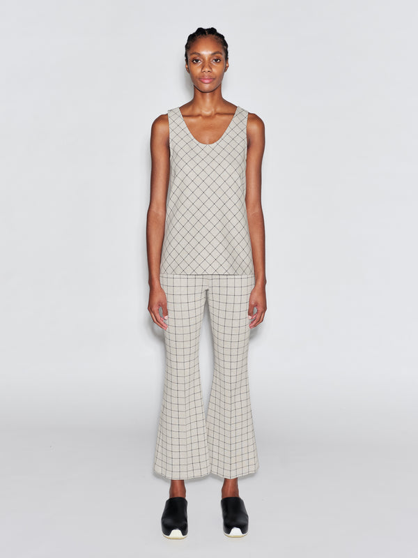 Rosetta Getty SCOOP NECK TANK - WINDOWPANE