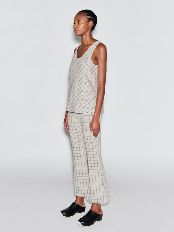 Rosetta Getty SCOOP NECK TANK - WINDOWPANE