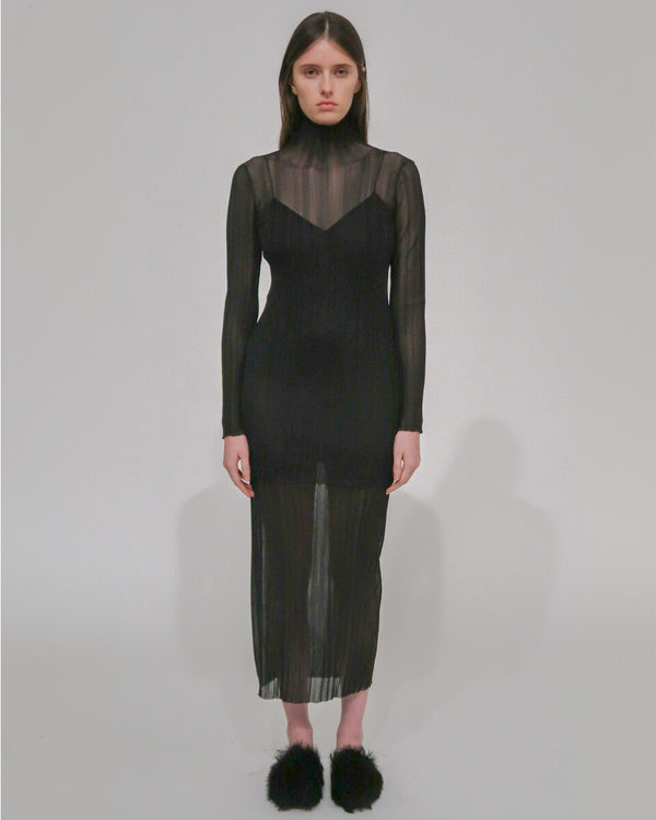 Rosetta Getty SHEER PLISSE MAXI SKIRT