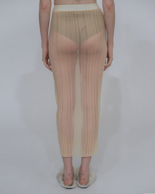 Rosetta Getty SHEER PLISSE MAXI SKIRT