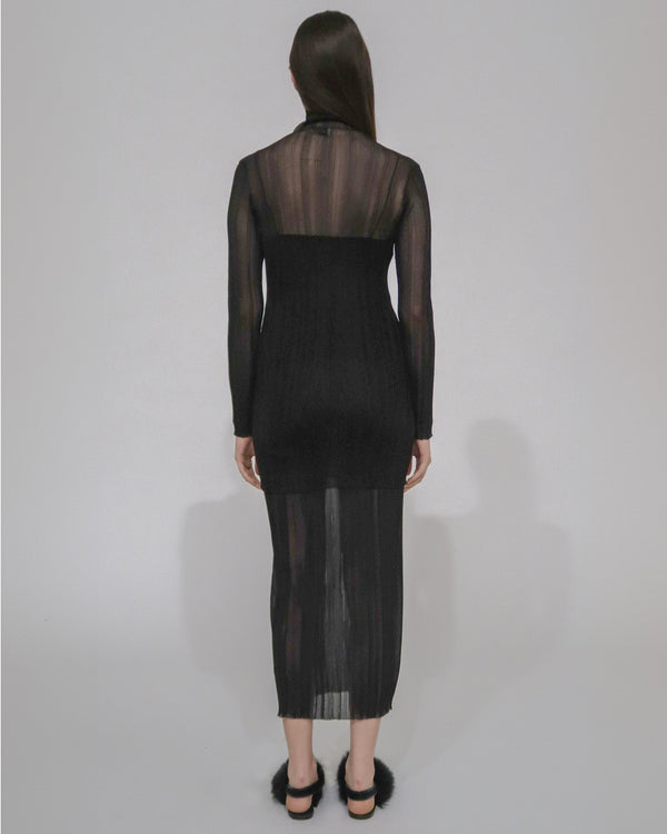 Rosetta Getty SHEER PLISSE TURTLENECK