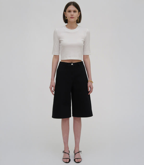 Rosetta Getty Short Sleeve Crop Top
