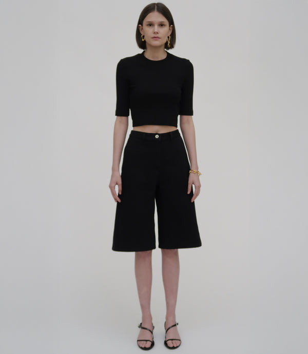 Rosetta Getty Short Sleeve Crop Top