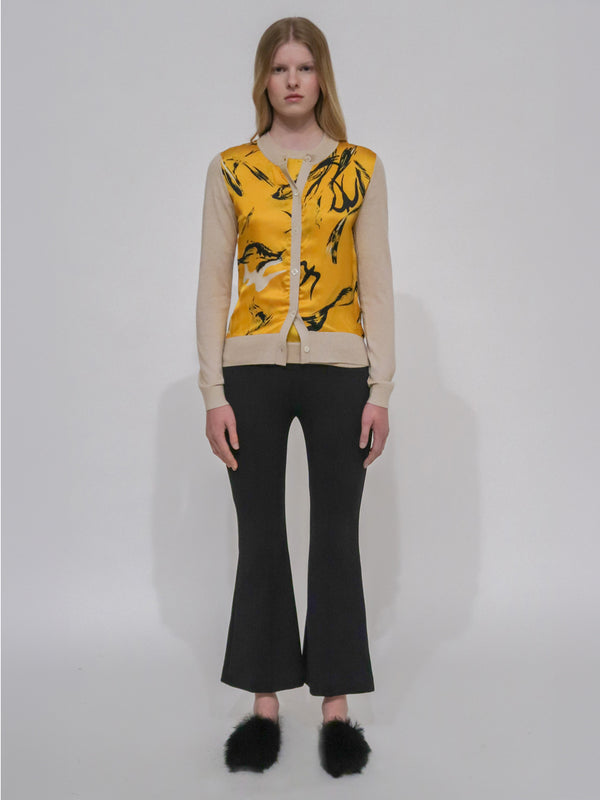 Rosetta Getty SILK INSET CARDIGAN