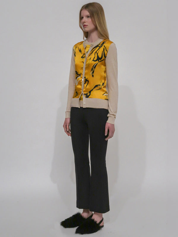 Rosetta Getty SILK INSET CARDIGAN