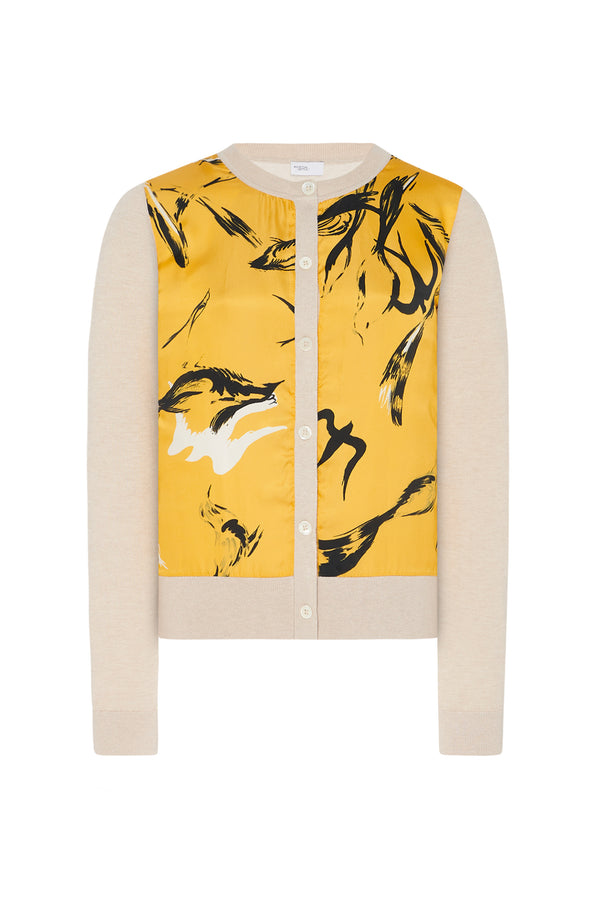 Rosetta Getty SILK INSET CARDIGAN