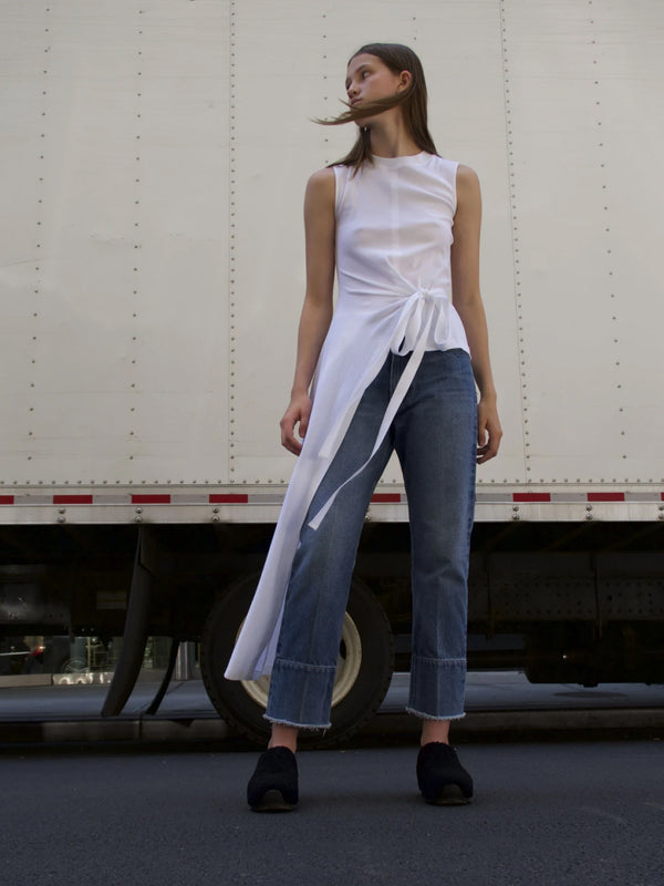 Rosetta Getty Sleeveless Split Apron T-Shirt