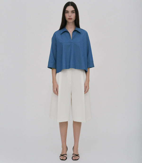 Rosetta Getty SLIT FRONT SHIRT - FLUID CHAMBRAY