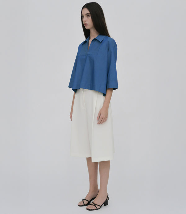 Rosetta Getty SLIT FRONT SHIRT - FLUID CHAMBRAY