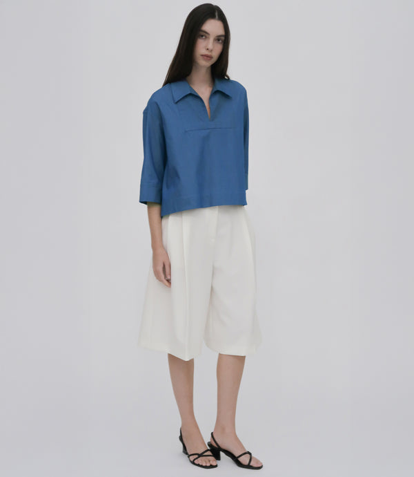 rosetta getty SLIT FRONT SHIRT - FLUID CHAMBRAY