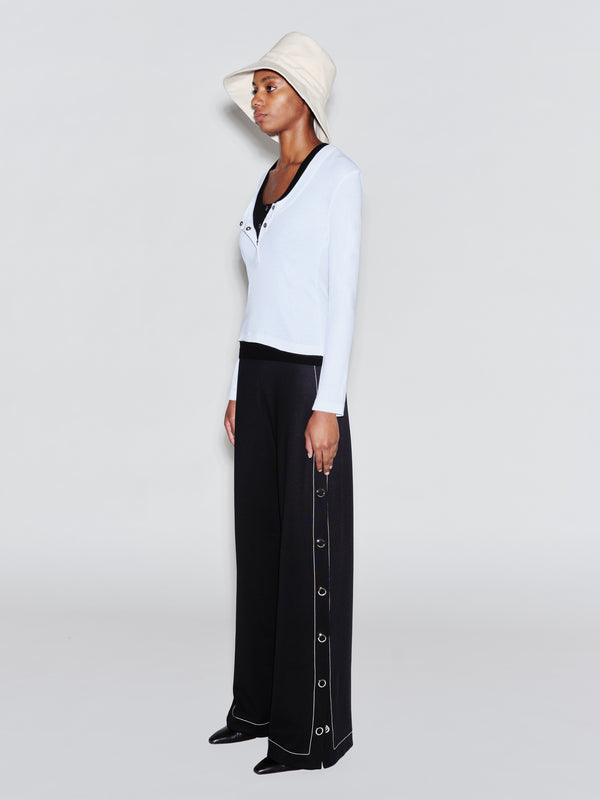 Rosetta Getty SNAP STRAIGHT LEG PANT