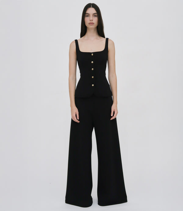 Rosetta Getty SQUARE NECK BUTTON FRONT TOP