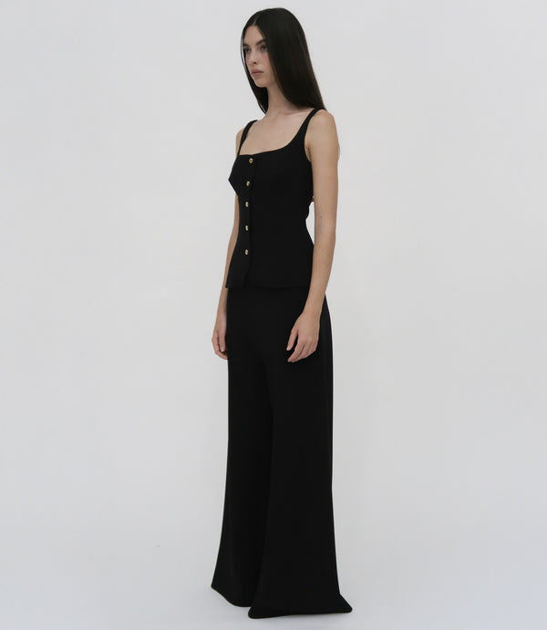 Rosetta Getty SQUARE NECK BUTTON FRONT TOP