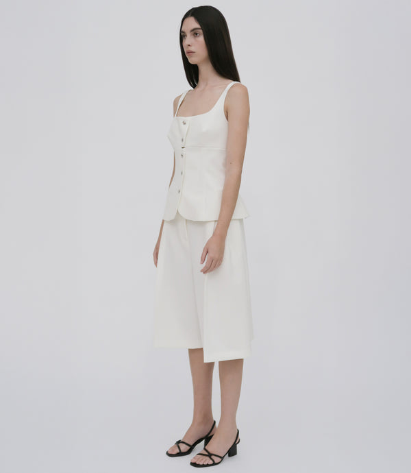 Rosetta Getty SQUARE NECK BUTTON FRONT TOP