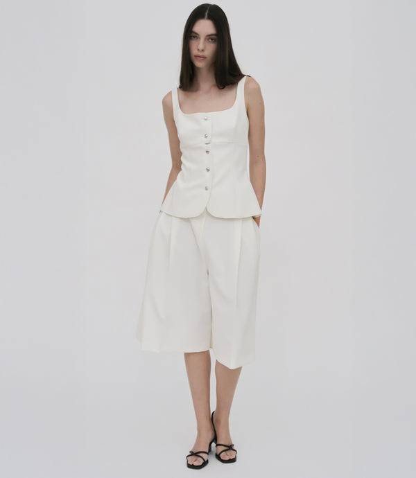 rosetta getty SQUARE NECK BUTTON FRONT TOP