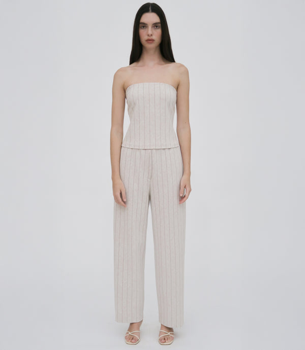 Rosetta Getty STRAPLESS BANDEAU - PINSTRIPE