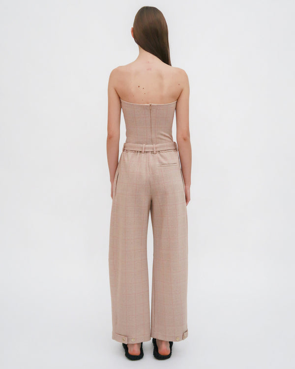 Rosetta Getty STRAPLESS BANDEAU - PLAID