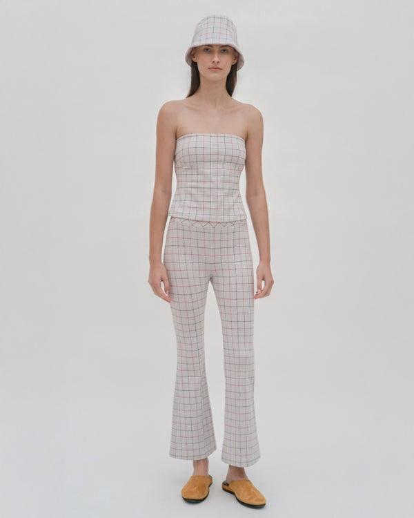 rosetta getty STRAPLESS BANDEAU - STRIPED WINDOWPANE