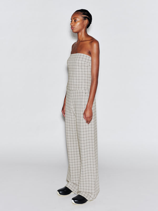 Rosetta Getty STRAPLESS BANDEAU - WINDOWPANE