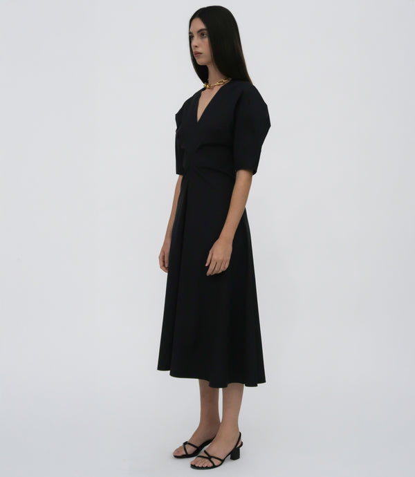 Rosetta Getty TORQUED SHORT SLEEVE DRESS