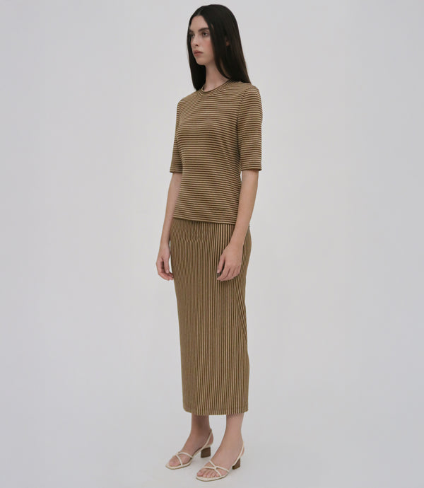 Rosetta Getty TUBE SKIRT - STRIPE JERSEY