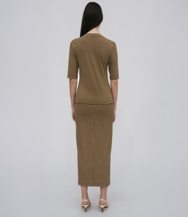 Rosetta Getty TUBE SKIRT - STRIPE JERSEY