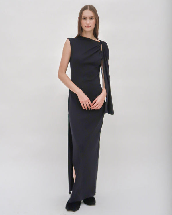 Rosetta Getty TWIST CAPE MAXI DRESS