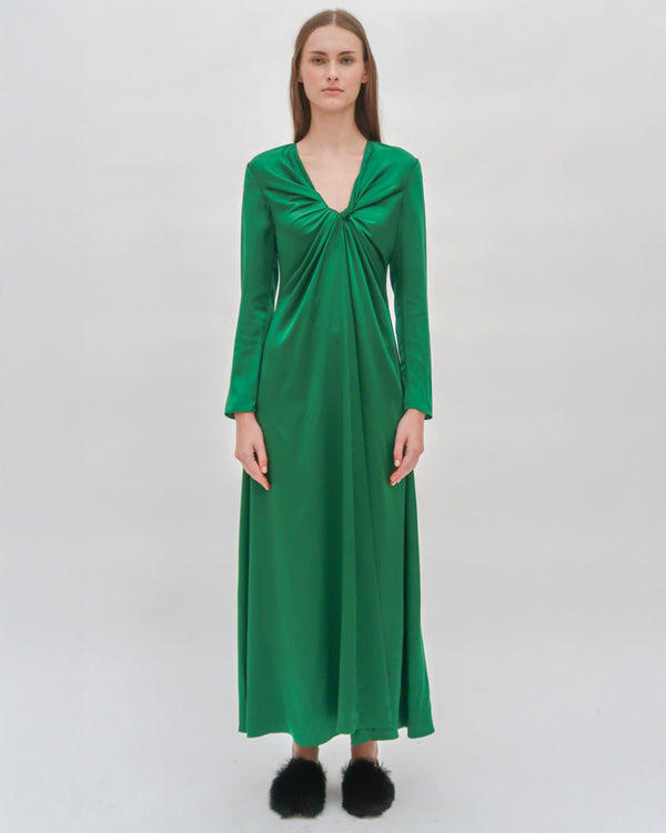 Rosetta Getty TWIST FRONT LONG SLEEVE GOWN